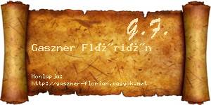 Gaszner Flórián névjegykártya